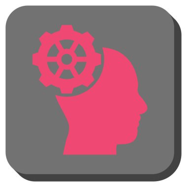 Kafa dişli yuvarlak kare vektör simgesi