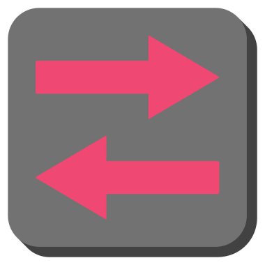 Yatay Çevir okları yuvarlak kare vektör simgesi