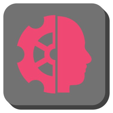 Akıl yuvarlatılmış kare vektör simgesi