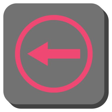 Sol yönlü ok yuvarlak kare vektör simgesi