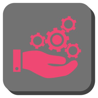 Mekanik Servisi yuvarlak kare vektör simgesi