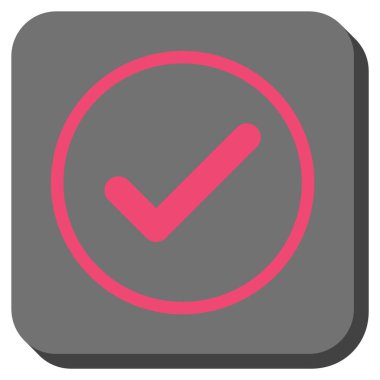 Tamam yuvarlak kare vektör simgesi