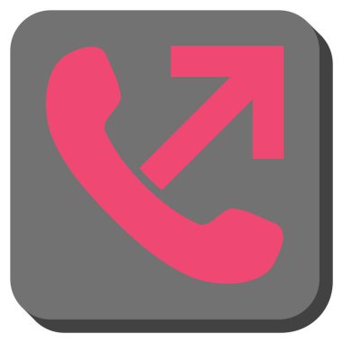 Çağrı giden yuvarlak kare vektör simgesi