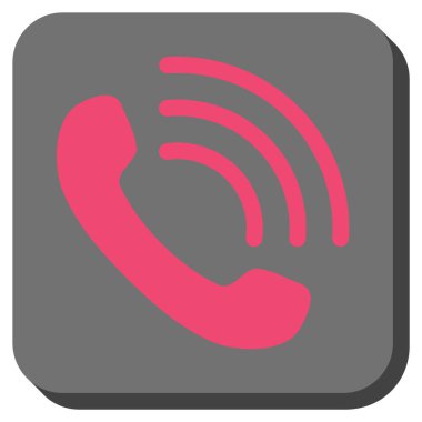 Telefon görüşmesi yuvarlak kare vektör simgesi