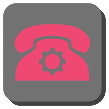 Telefon ayarları yuvarlak kare vektör simgesi