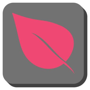 Bitki yaprak yuvarlak kare vektör simgesi