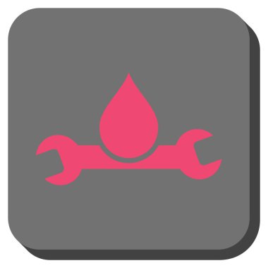 Sıhhi tesisat yuvarlak kare vektör simgesi