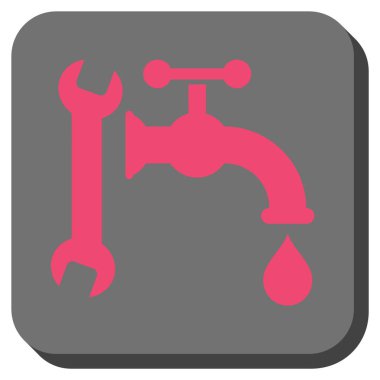 Sıhhi tesisat yuvarlak kare vektör simgesi