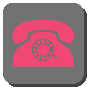 Nabız telefon yuvarlak kare vektör simgesi