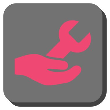 Hizmet yuvarlak kare vektör simge onarmak