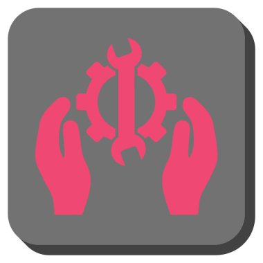 Hizmet yuvarlak kare vektör simge onarmak