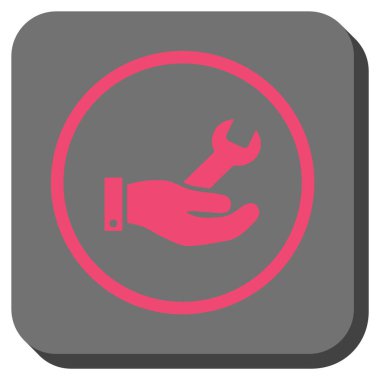 Hizmet yuvarlak kare vektör simge onarmak