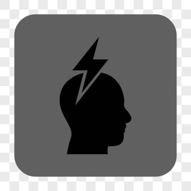 Baş ağrısı yuvarlak kare düğme