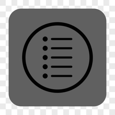 Öğeleri yuvarlak kare düğme