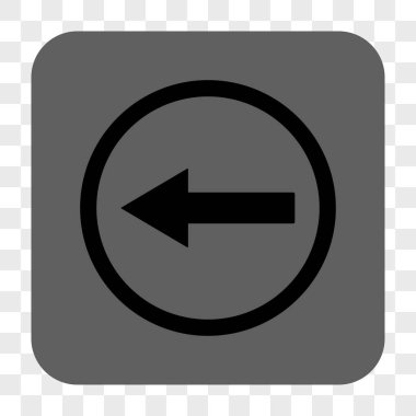 Sol yönlü ok yuvarlak kare düğme