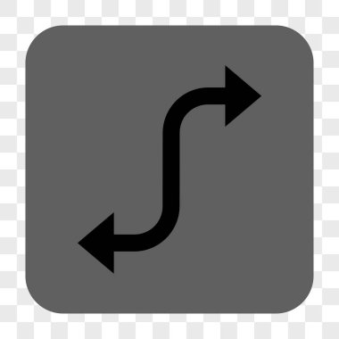 Ters viraj ok yuvarlak kare düğme