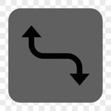 Ters viraj ok yuvarlak kare düğme