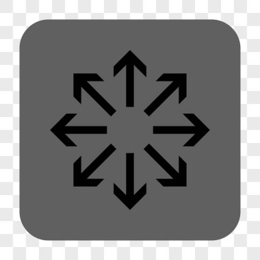 Radyal okları yuvarlak kare düğme