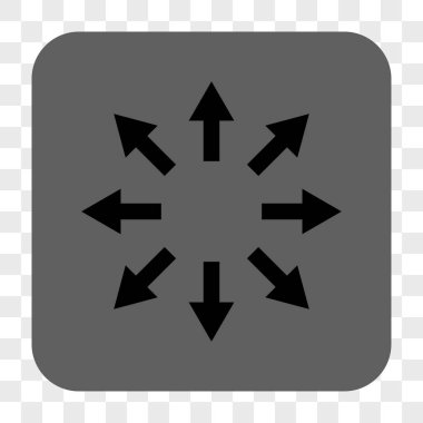 Radyal okları yuvarlak kare düğme