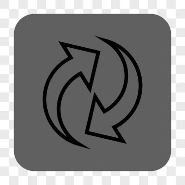 Yenile okları yuvarlak kare düğmesi