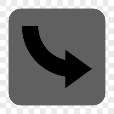 Döndür sağ yuvarlak kare düğme