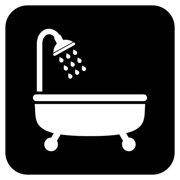 Icono de vector cuadrado plano de baño de ducha — Archivo Imágenes Vectoriales