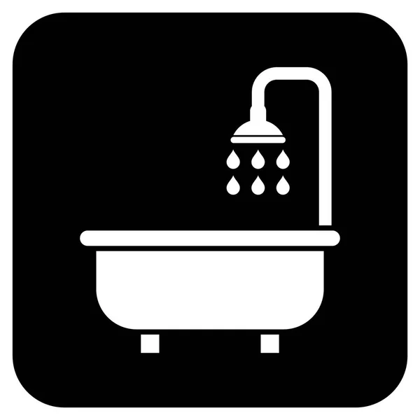 Bain douche carré plat vectoriel Icône — Image vectorielle