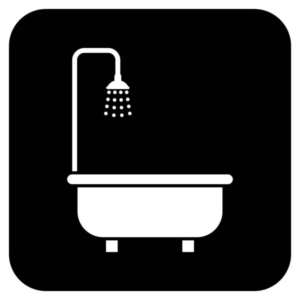 Icono de vector cuadrado plano de baño de ducha — Archivo Imágenes Vectoriales