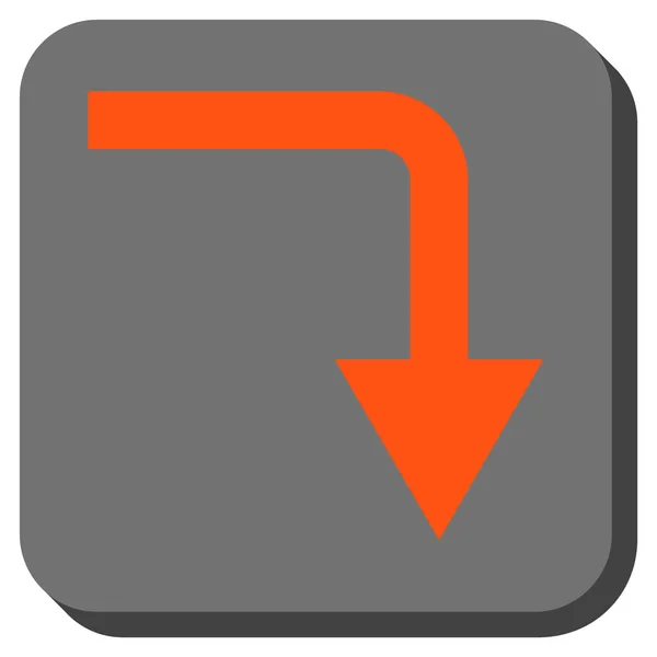 Turn Down afgeronde vierkante Vector Icon — Stockvector