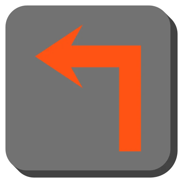 Vire à esquerda arredondado vetor quadrado ícone —  Vetores de Stock