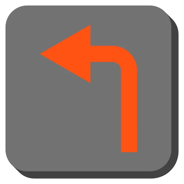 Turn Left afgerond vierkant Vector Icon — Stockvector