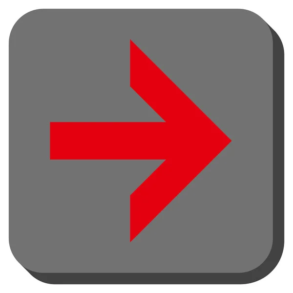 Seta direita arredondado vetor quadrado ícone — Vetor de Stock