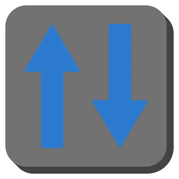 Setas de aleta verticais arredondadas vetor quadrado ícone — Vetor de Stock