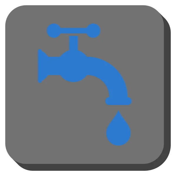 Icona vettoriale quadrata arrotondata del rubinetto dell'acqua — Vettoriale Stock