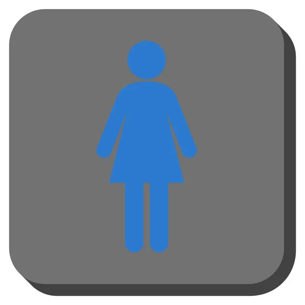 Vrouw afgeronde vierkante Vector Icon — Stockvector