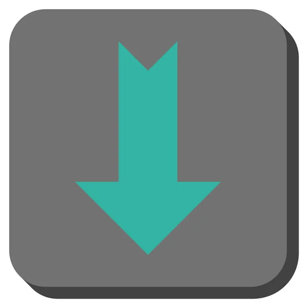 Flecha hacia abajo redondeado cuadrado Vector icono — Vector de stock