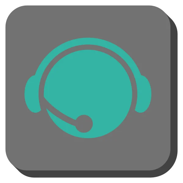 Operador de Call Center Rounded Square Vector Icon — Vetor de Stock