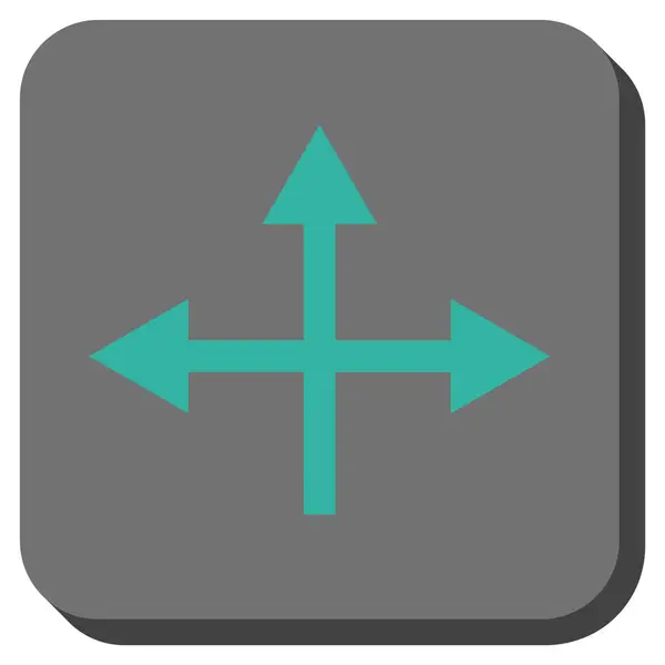 Snijpunt richtingen afgerond vierkant Vector Icon — Stockvector