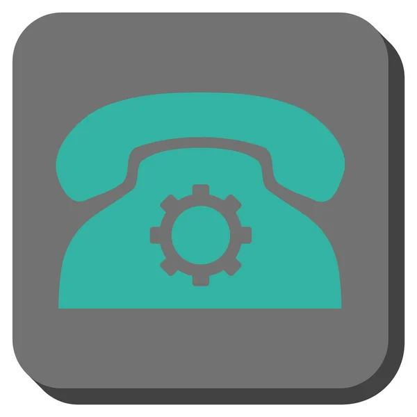 Configurações de telefone arredondado vetor quadrado ícone — Vetor de Stock