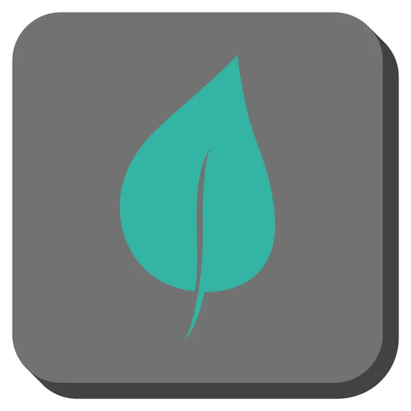 Plant Leaf Rounded Square Vector Icon — Vector de stoc