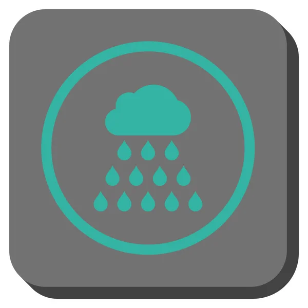 Nube de lluvia redonda cuadrado Vector icono — Archivo Imágenes Vectoriales