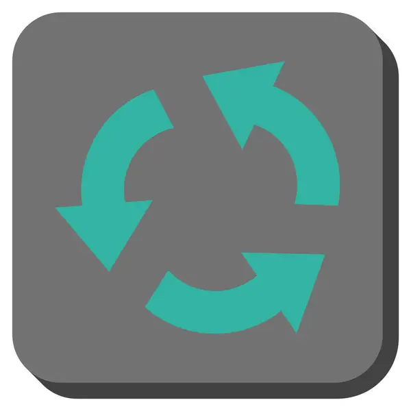 Ícone de vetor quadrado redondo de reciclagem — Vetor de Stock