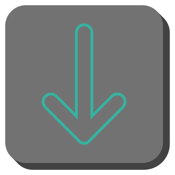 Flecha redondeada hacia abajo Vector cuadrado redondeado icono — Vector de stock