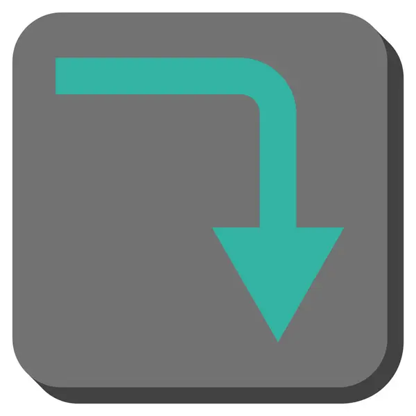 Gire hacia abajo redondeado cuadrado Vector icono — Vector de stock