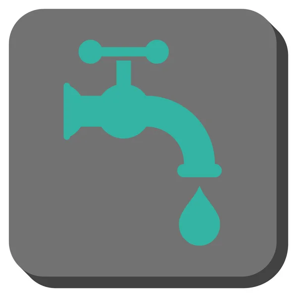 Icona vettoriale quadrata arrotondata del rubinetto dell'acqua — Vettoriale Stock