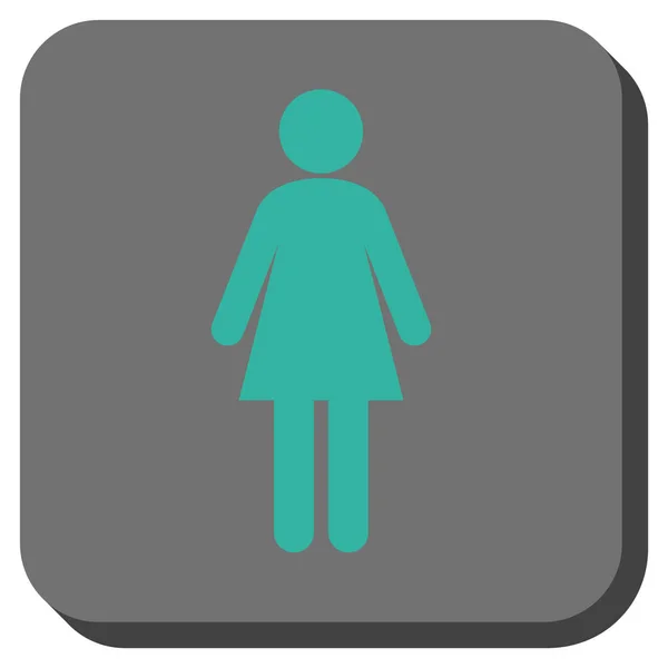 Femme ronde carré vecteur icône — Image vectorielle