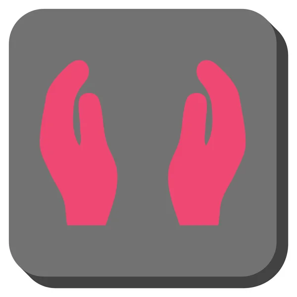 Applaus handen afgeronde vierkante Vector Icon — Stockvector