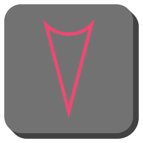Arrowhead baixo arredondado vetor quadrado ícone — Vetor de Stock