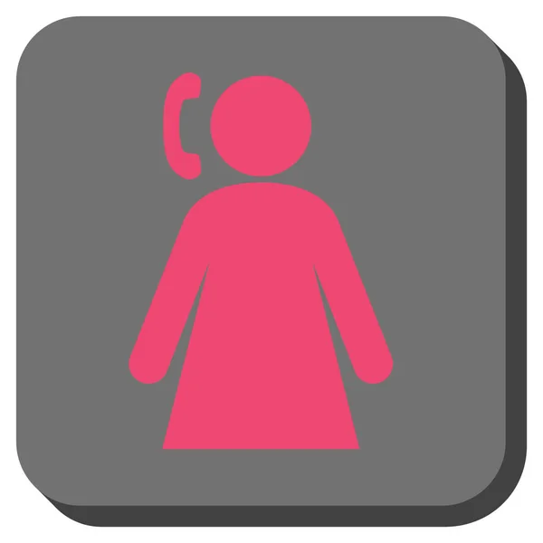通話女性丸みを帯びた正方形のベクトルのアイコン — ストックベクタ