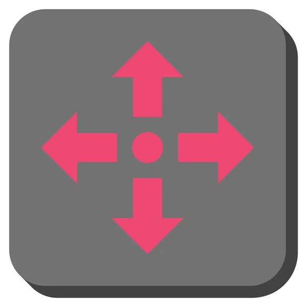 Pijlen afgeronde vierkante Vector pictogram uitvouwen — Stockvector